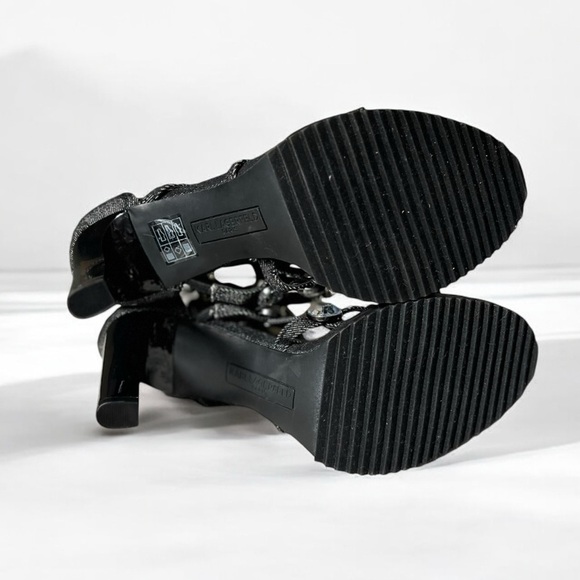 🌻NEW Karl Lagerfeld Paris Beatriz Faux Crystals Heel Sandals Size 8 - Picture 9 of 10